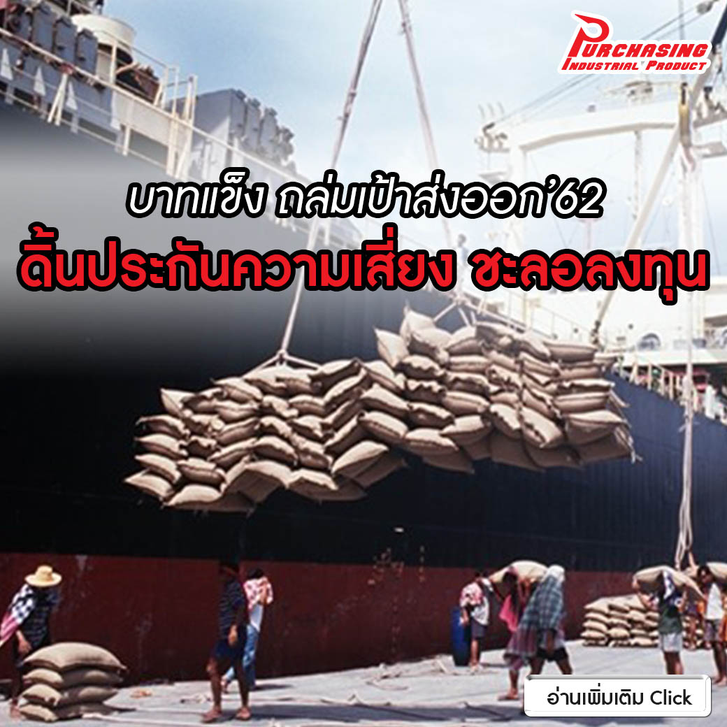 บาทแข็ง ถล่มเป้าส่งออก”62 ดิ้นประกันความเสี่ยง ชะลอลงทุน