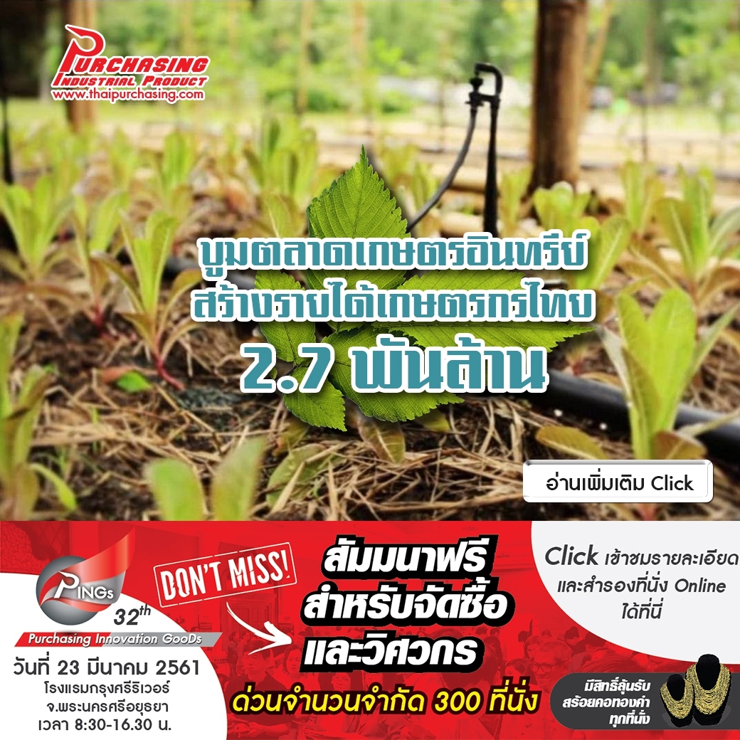 บูมตลาดเกษตรอินทรีย์ สร้างรายได้เกษตรกรไทย 2.7 พันล้าน
